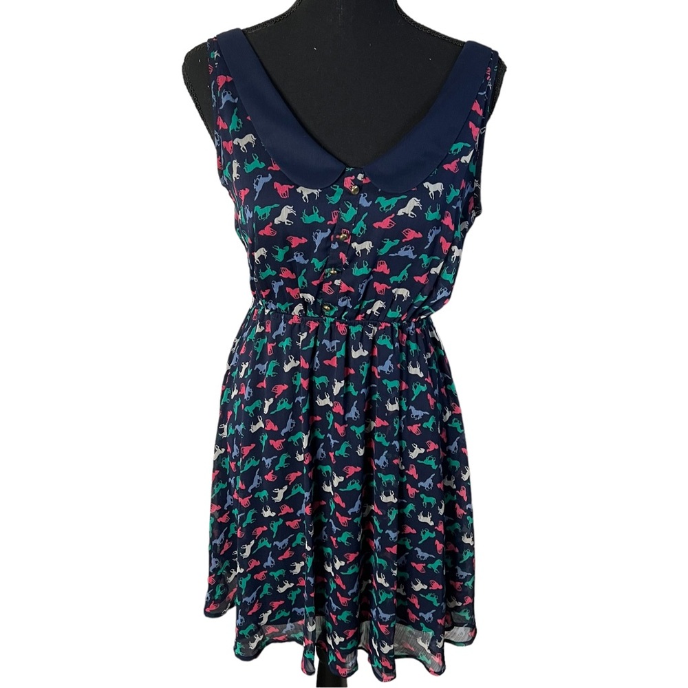 Target Xhilaration Multicolor Horse Print Sleeveless Mini Dress Size Medium